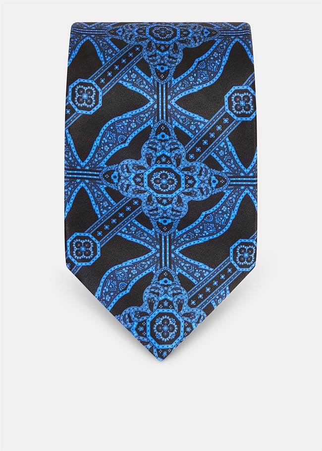 Black & Blue Silk Tie